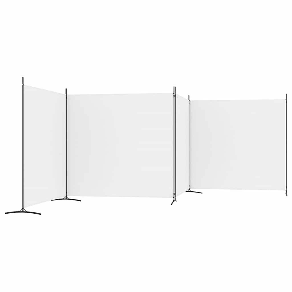 4 paneles fehér szövet térelválasztó 698x180 cm 4