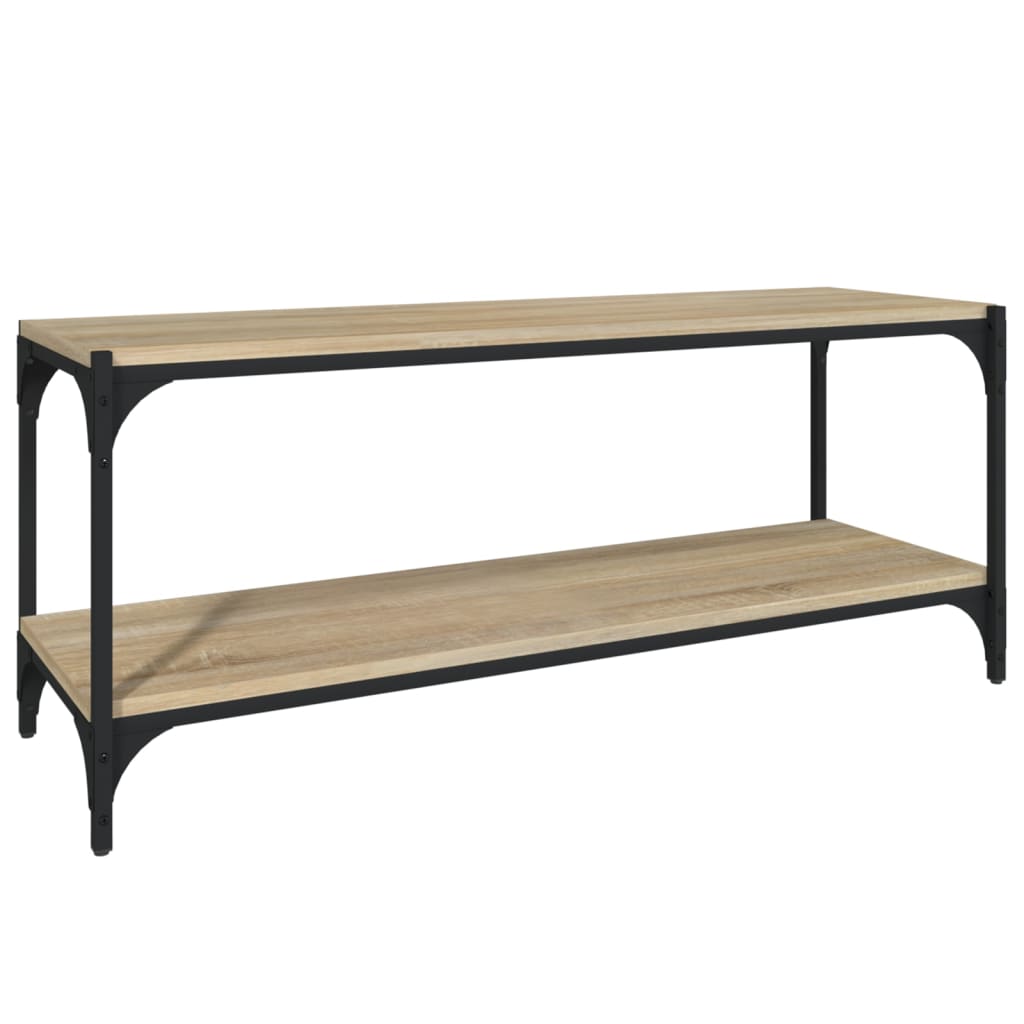 Sonoma tölgy színű szerelt fa és acél TV-szekrény 100x33x41 cm 2