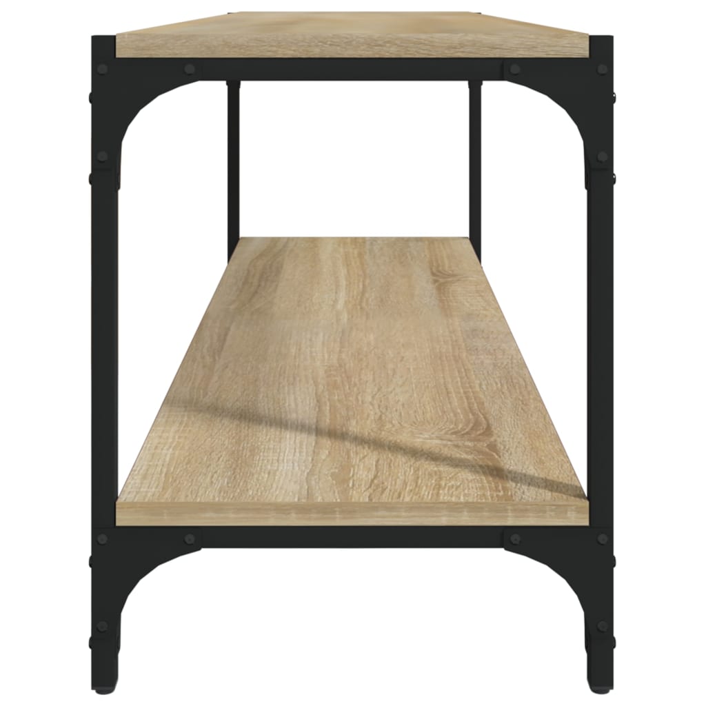 Sonoma tölgy színű szerelt fa és acél TV-szekrény 100x33x41 cm 5