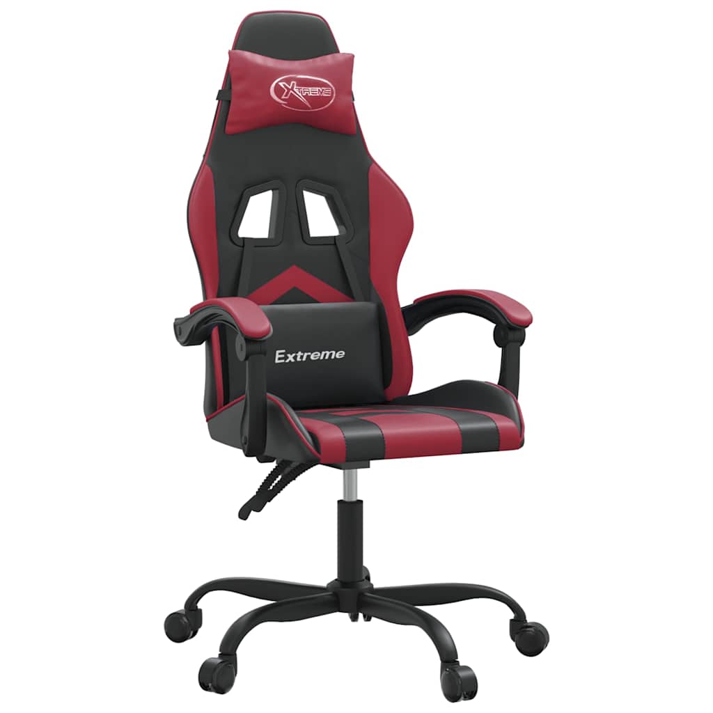 Fekete és bordó műbőr forgó játékszék 2