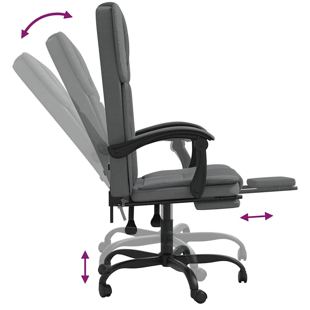Sötétszürke szövet dönthető irodaszék 8