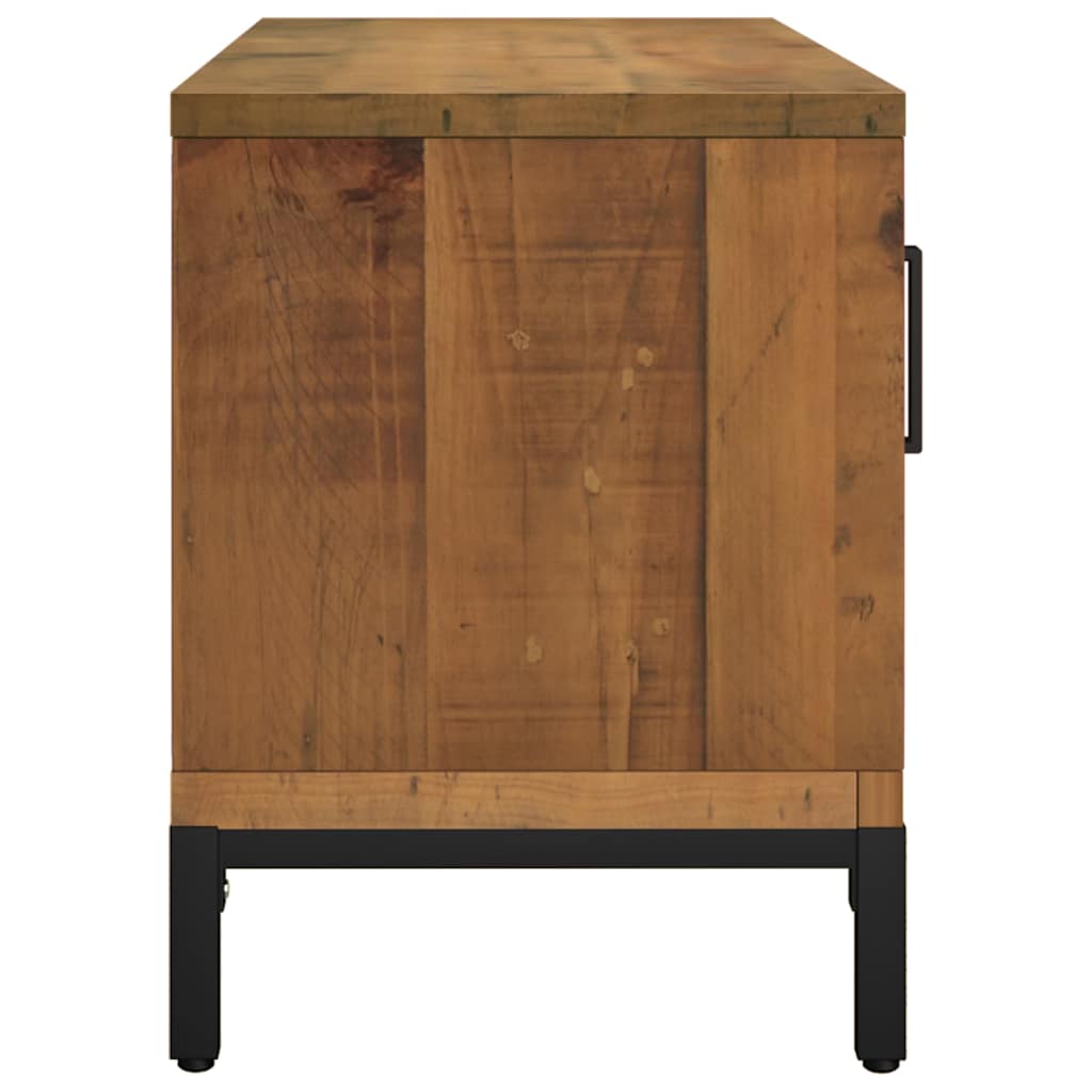 Barna tömör újrahasznosított fenyőfa TV-szekrény 90x30x40 cm 5