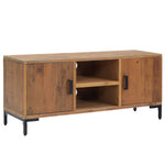 Barna tömör újrahasznosított fenyőfa TV-szekrény 110x35x48 cm 2