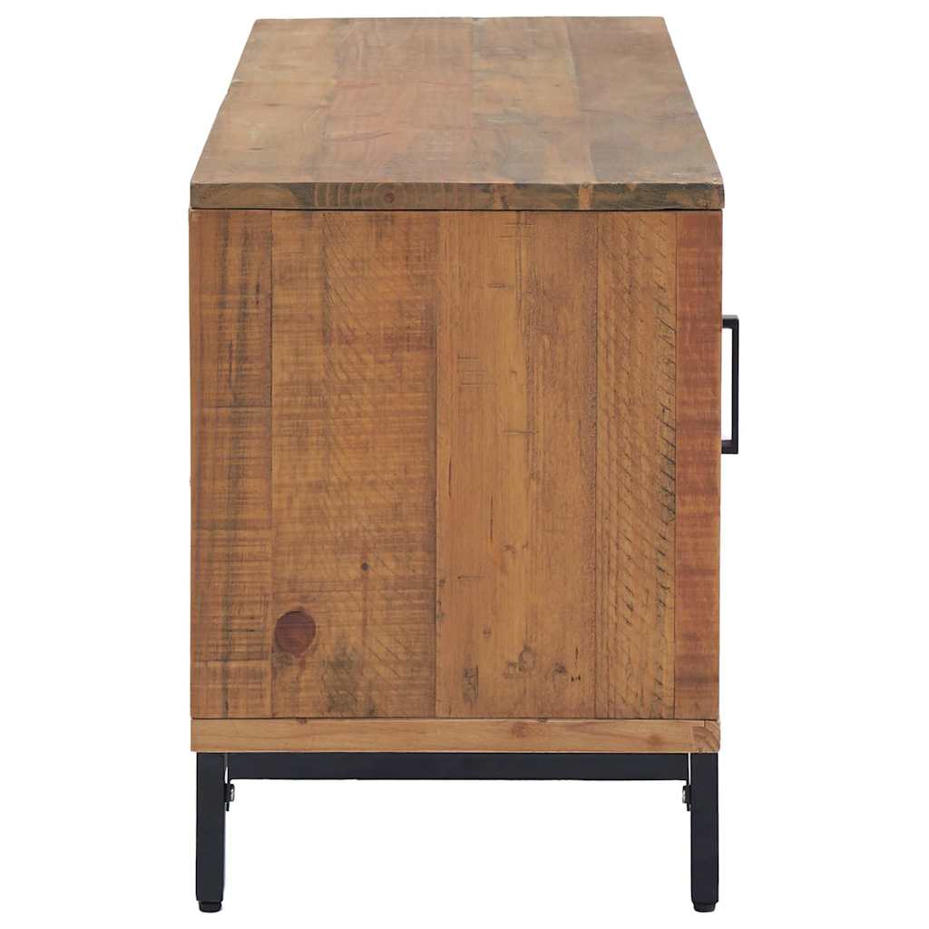 Barna tömör újrahasznosított fenyőfa TV-szekrény 110x35x48 cm 5