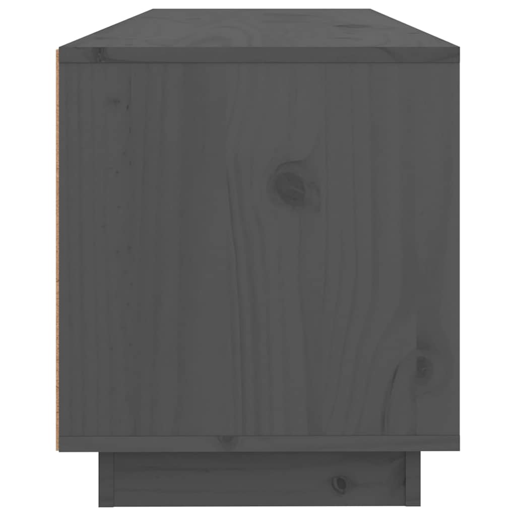 Szürke tömör fenyőfa TV-szekrény 100x34x40 cm 8