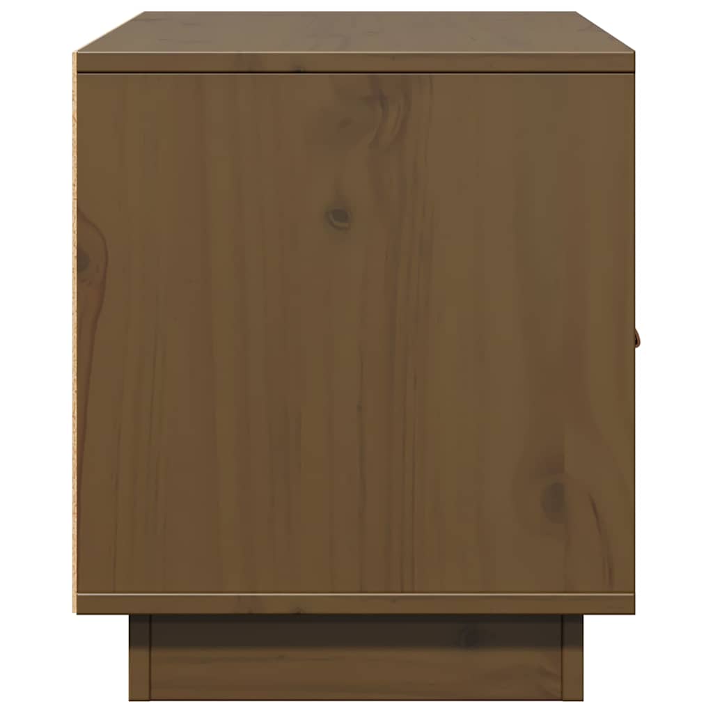 Mézbarna tömör fenyőfa TV-szekrény 80x34x40 cm 6