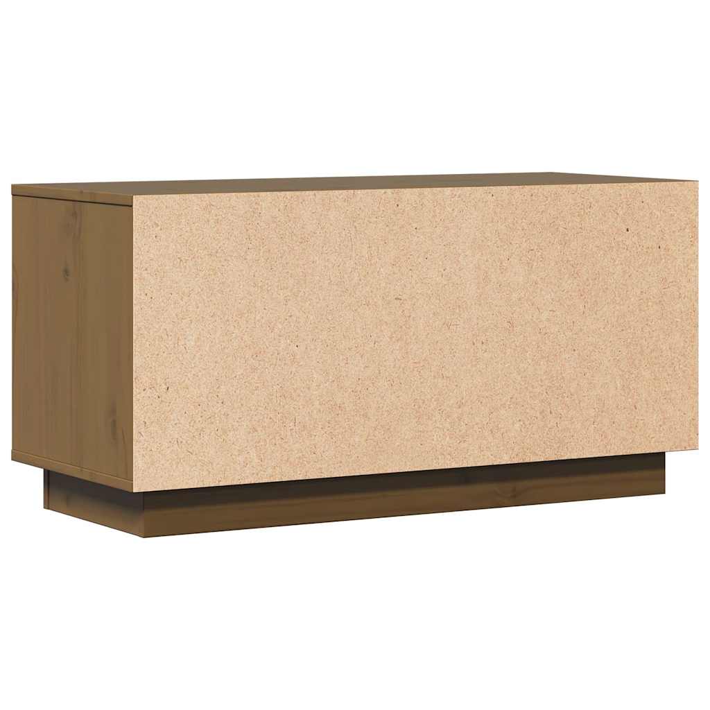 Mézbarna tömör fenyőfa TV-szekrény 80x34x40 cm 7