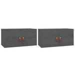 2 db szürke tömör fenyőfa faliszekrény 60 x 30 x 30 cm 2