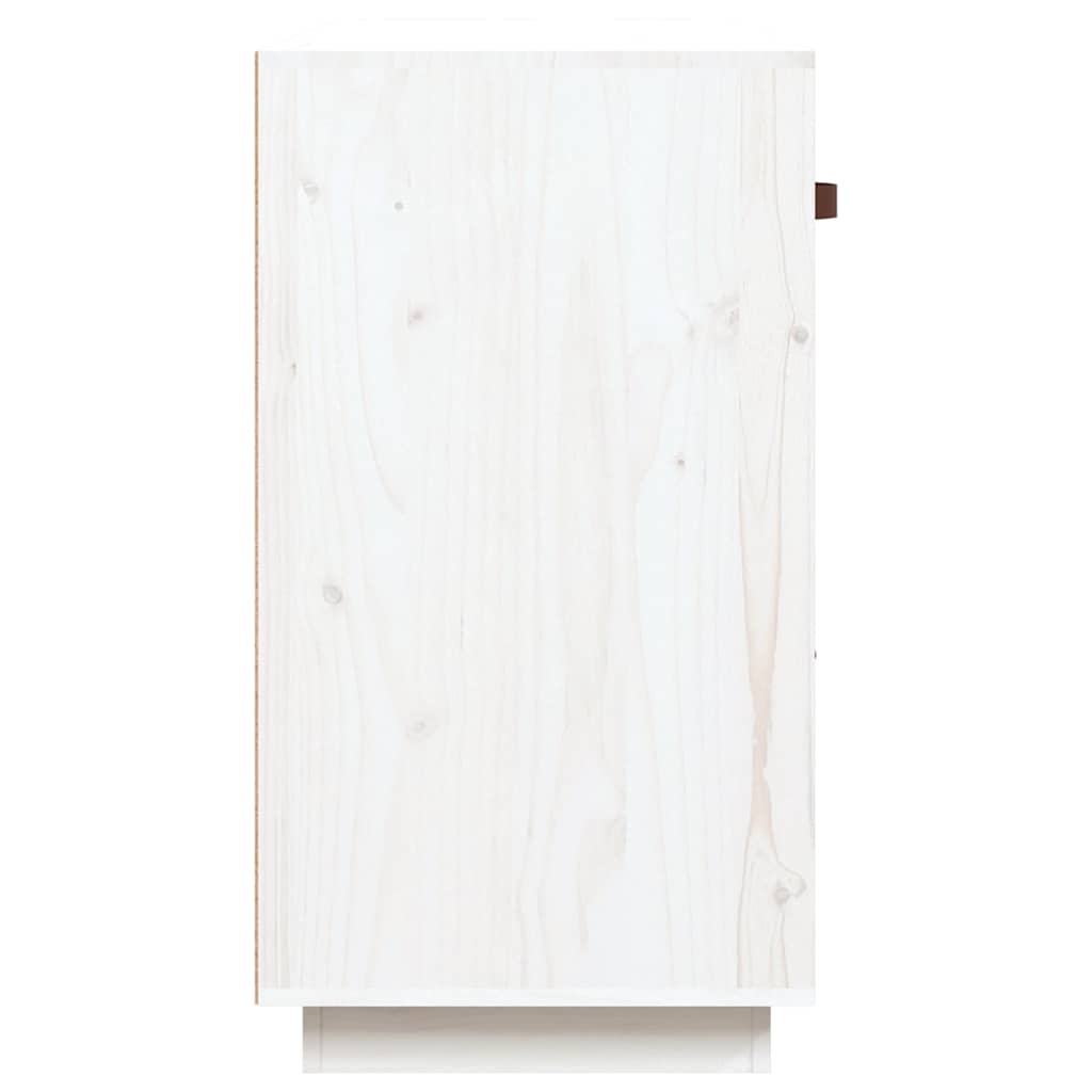 Fehér tömör fenyőfa tálalószekrény 100 x 40 x 75 cm 7