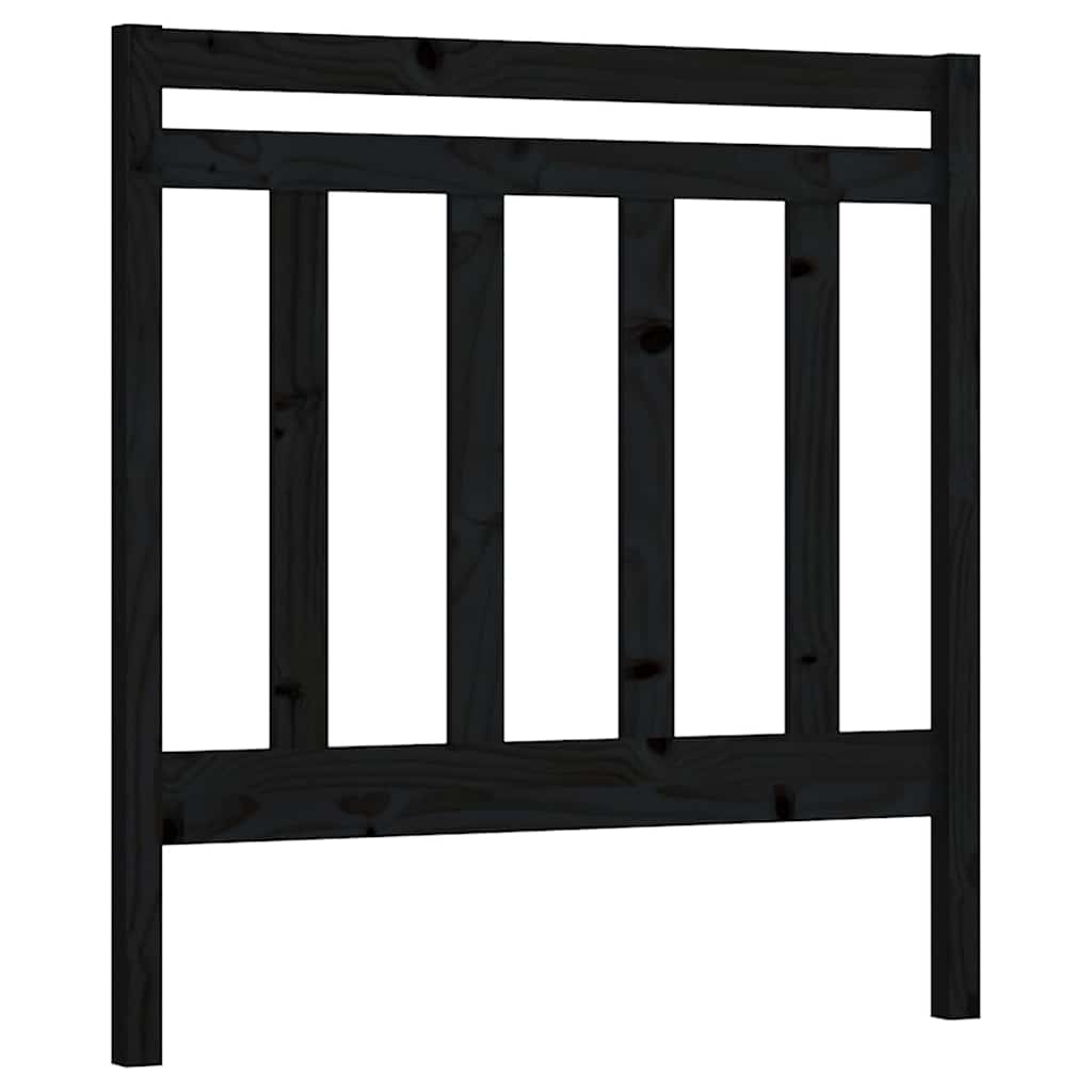 Fekete tömör fenyőfa ágy fejtámla 95 x 4 x 100 cm 2