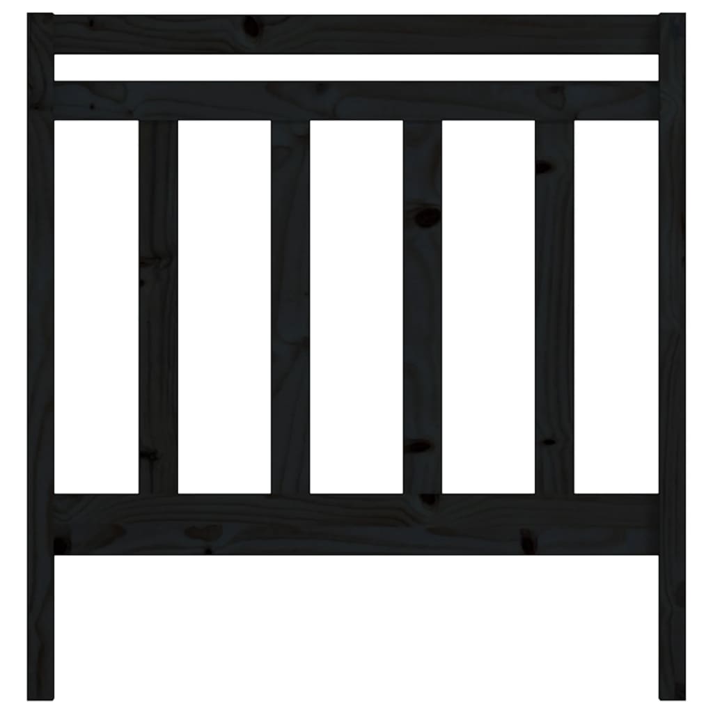 Fekete tömör fenyőfa ágy fejtámla 95 x 4 x 100 cm 4