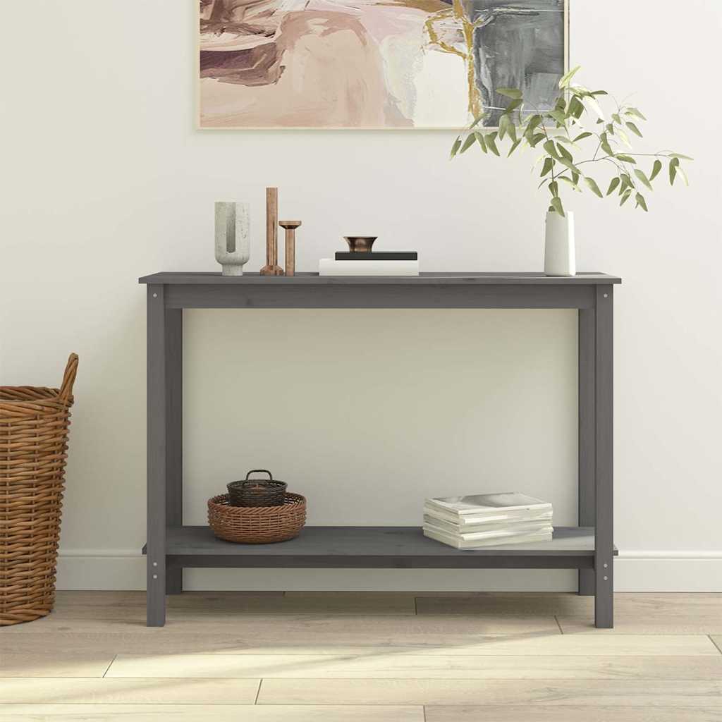 Szürke tömör fenyőfa tálalóasztal 110 x 40 x 80 cm