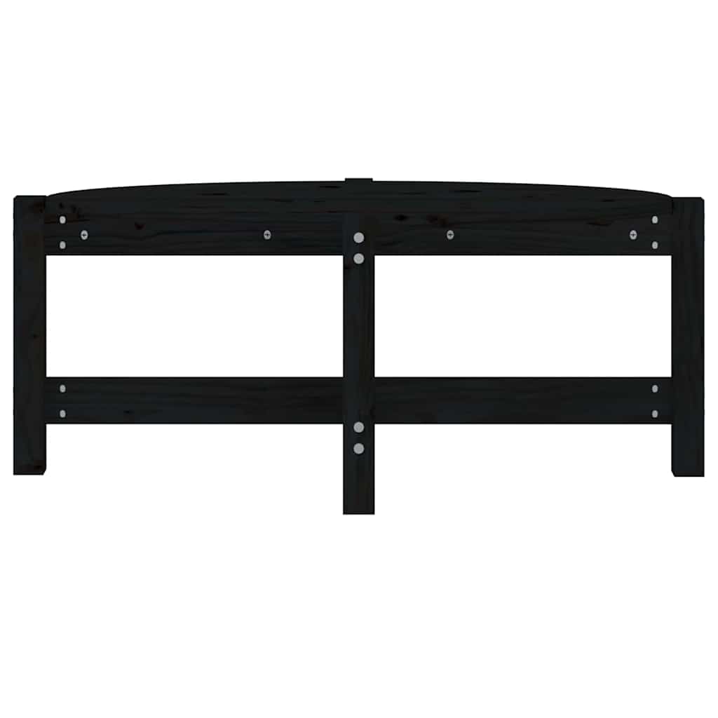 Fekete tömör fenyőfa dohányzóasztal 87 x 48 x 35 cm 5