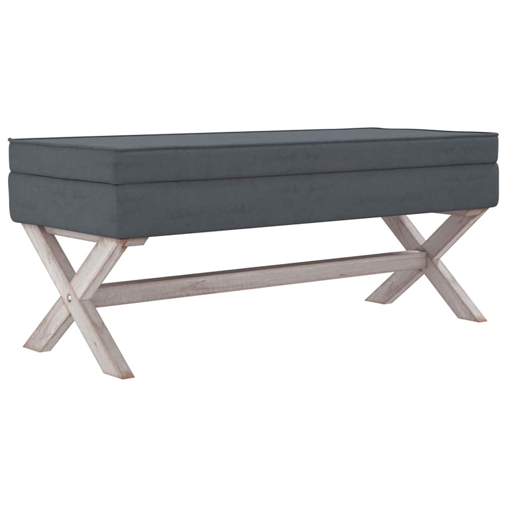 Sötétszürke bársony tárolóülőke 110 x 45 x 49 cm 2