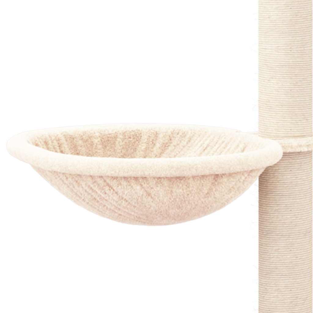 Krémszínű macskabútor szizál kaparófákkal 94,5 cm 6