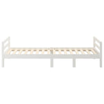 Fehér tömör fenyő ágykeret matrac nélkül 80 x 200 cm 6