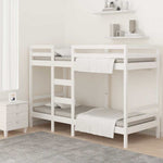Fehér tömör fenyőfa emeletes ágy 80 x 200 cm 4