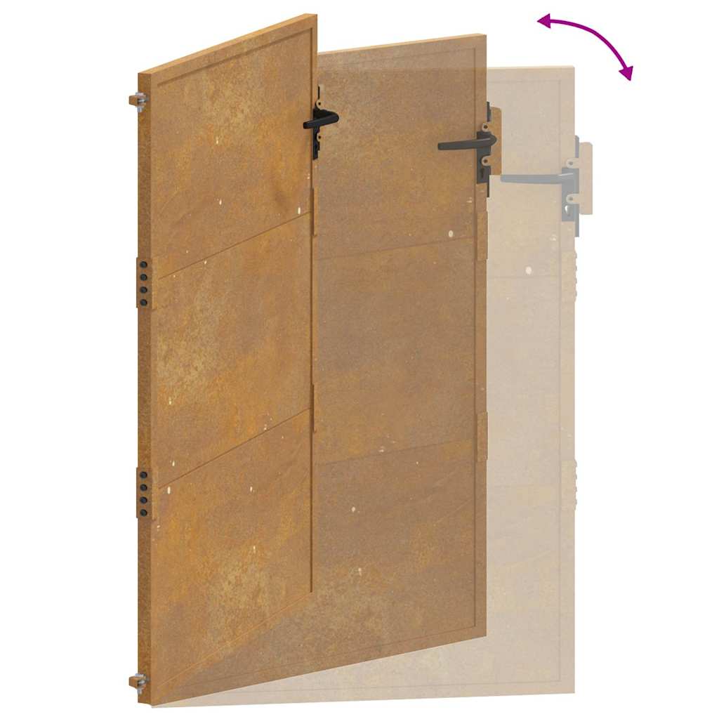 Corten acél kerti kapu 100x125 cm 11