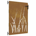 Fűmintás corten acél kerti kapu 85 x 150 cm 2