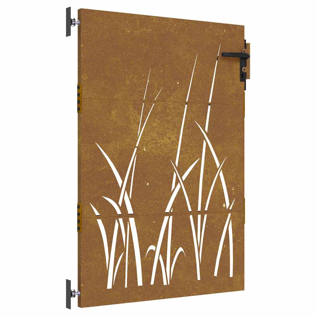 Fűmintás corten acél kerti kapu 85 x 150 cm 2