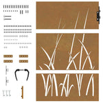 Fűmintás corten acél kerti kapu 85 x 150 cm 7