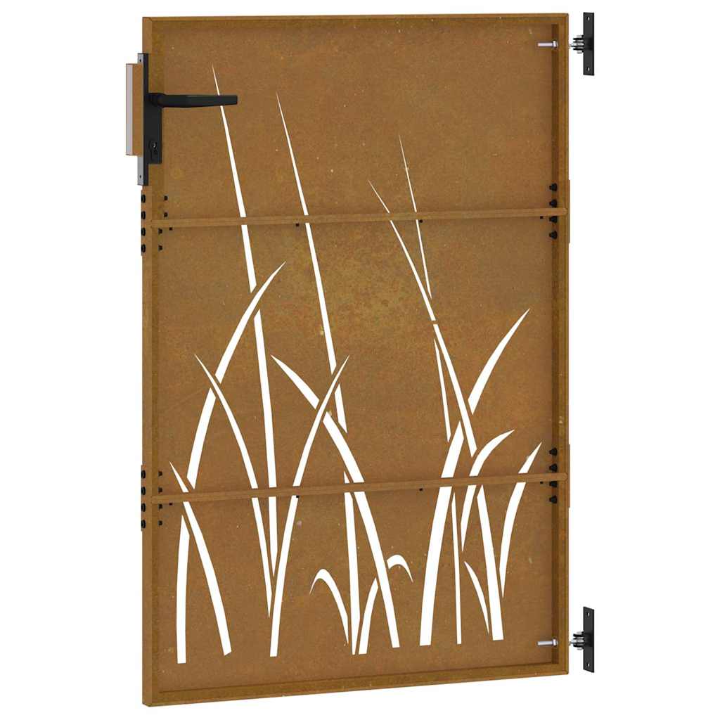 Fűmintás corten acél kerti kapu 85 x 150 cm 10