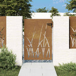 Fűmintás corten acél kerti kapu 85 x 150 cm
