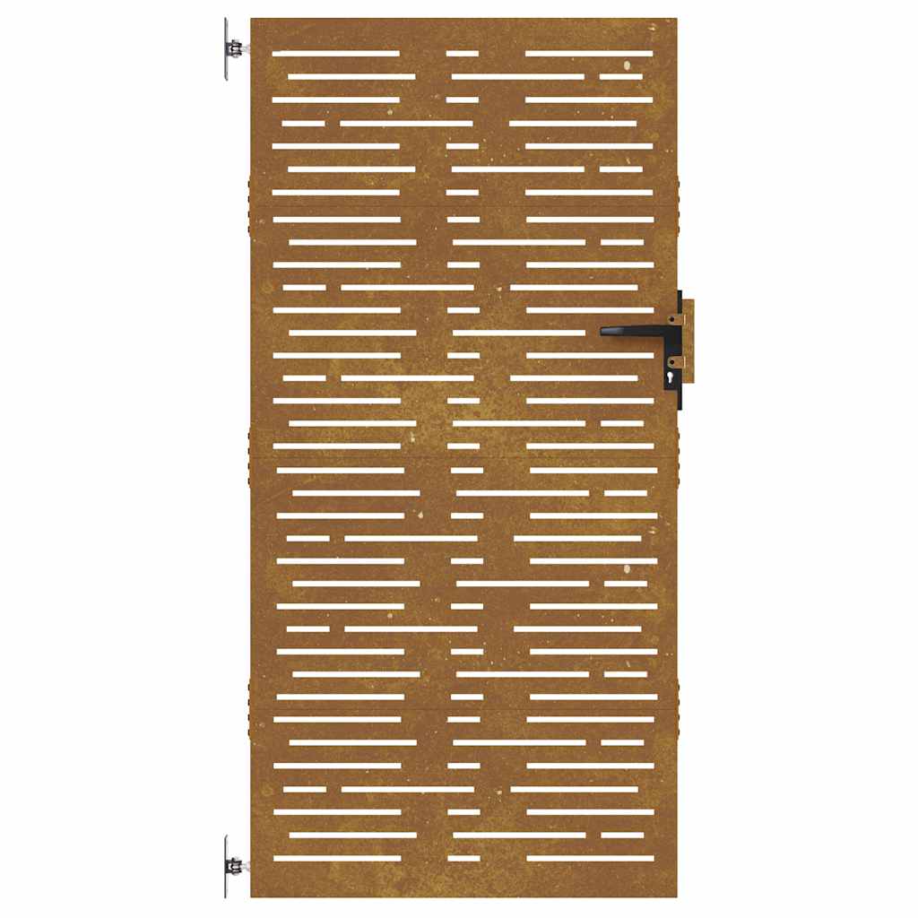 Négyszögmintás corten acél kerti kapu 85 x 200 cm 4