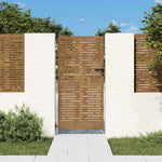 Négyszögmintás corten acél kerti kapu 85 x 200 cm
