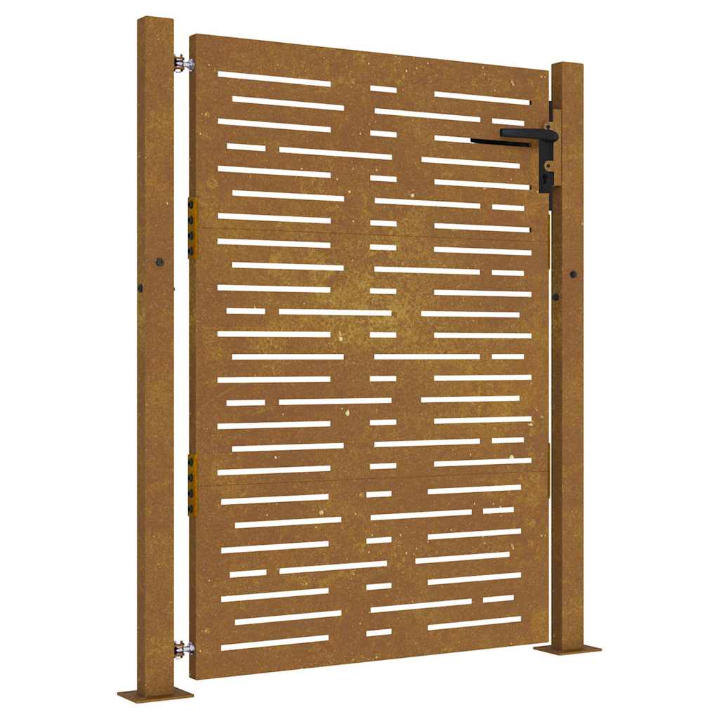 Corten acél kerti kapu 100x125 cm, négyzet alakú kivitelben 2