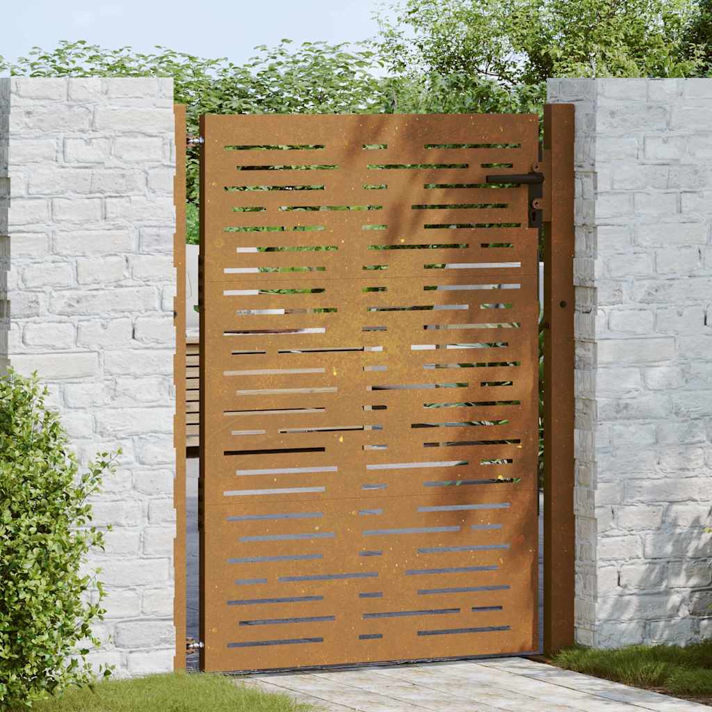 Corten acél kerti kapu 100x125 cm, négyzet alakú kivitelben 3