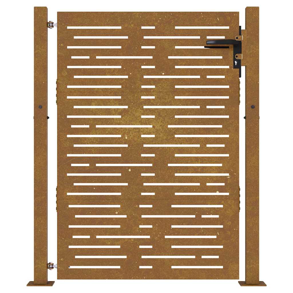 Corten acél kerti kapu 100x125 cm, négyzet alakú kivitelben 4