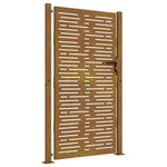 Corten acél kerti kapu 100x175 cm, négyzet alakú kivitelben 2