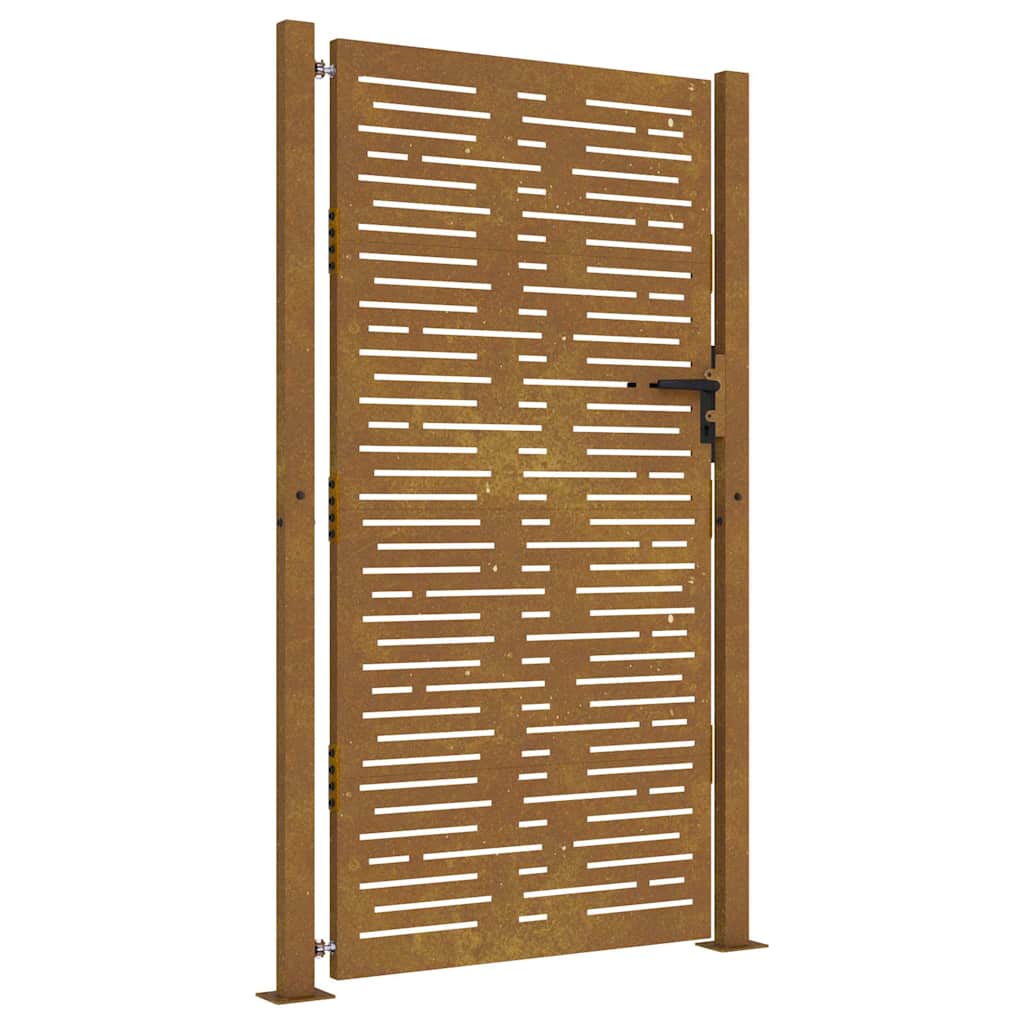 Corten acél kerti kapu 100x175 cm, négyzet alakú kivitelben 2