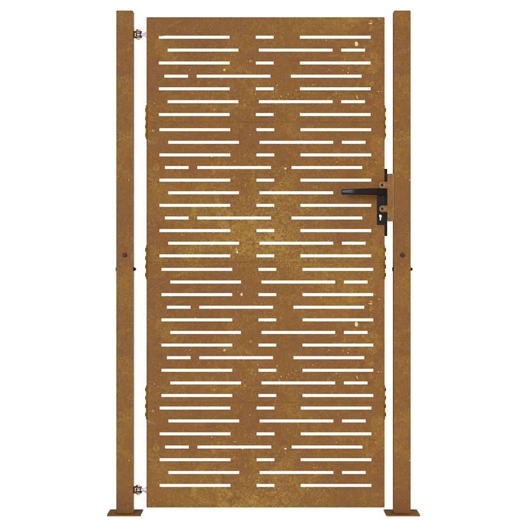 Corten acél kerti kapu 100x175 cm, négyzet alakú kivitelben 4