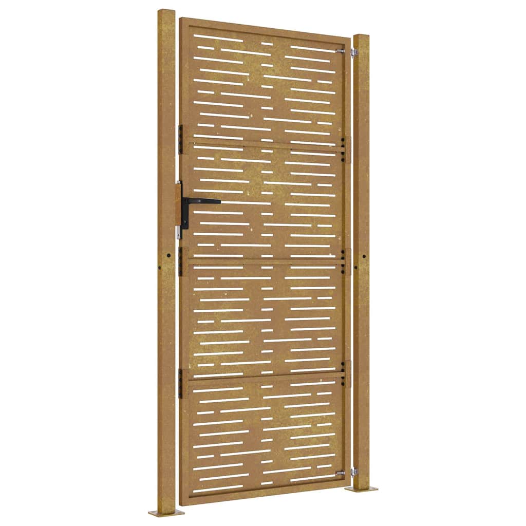 Corten acél kerti kapu 100x175 cm, négyzet alakú kivitelben 10