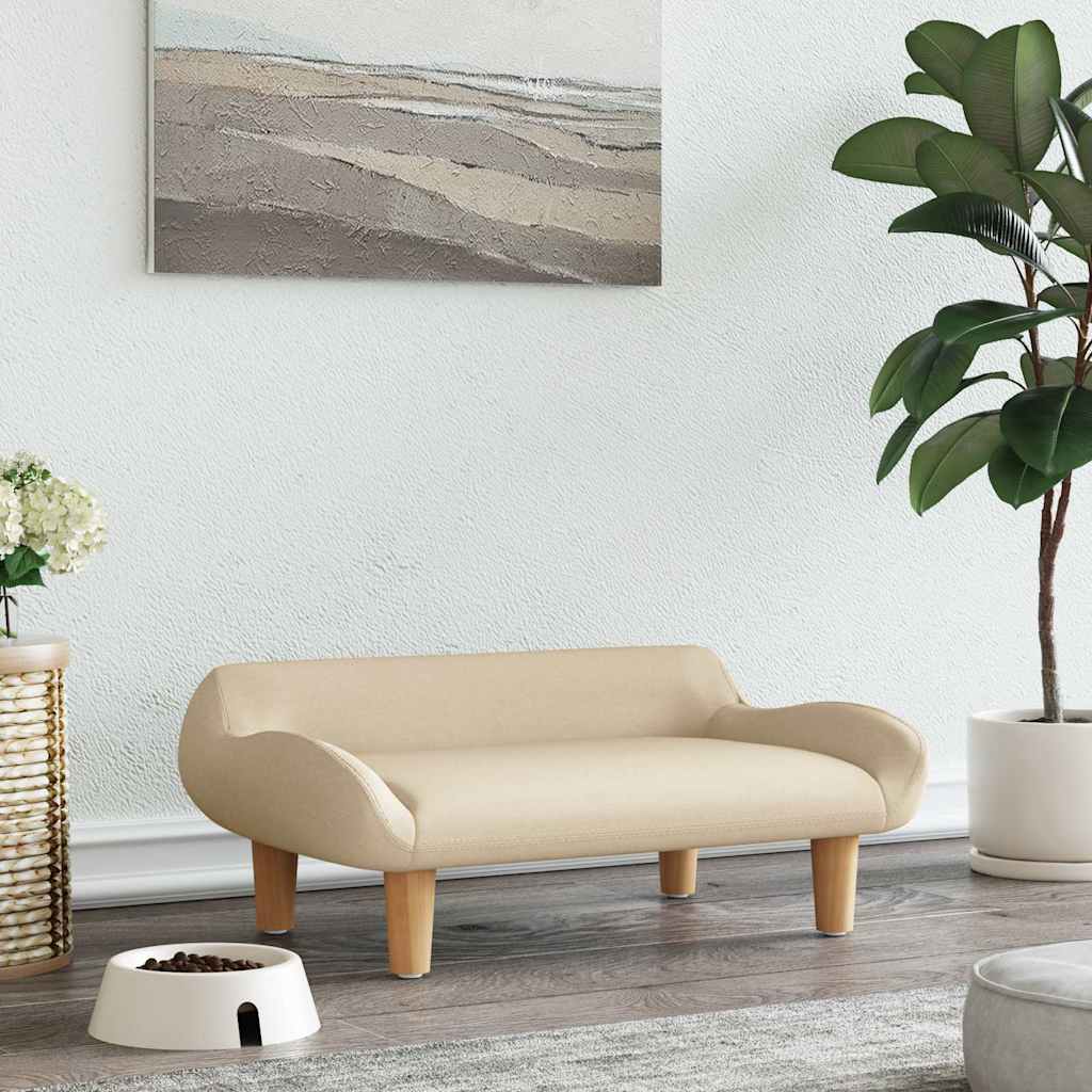 Krémszínű szövet kutyaágy 70 x 40 x 24 cm