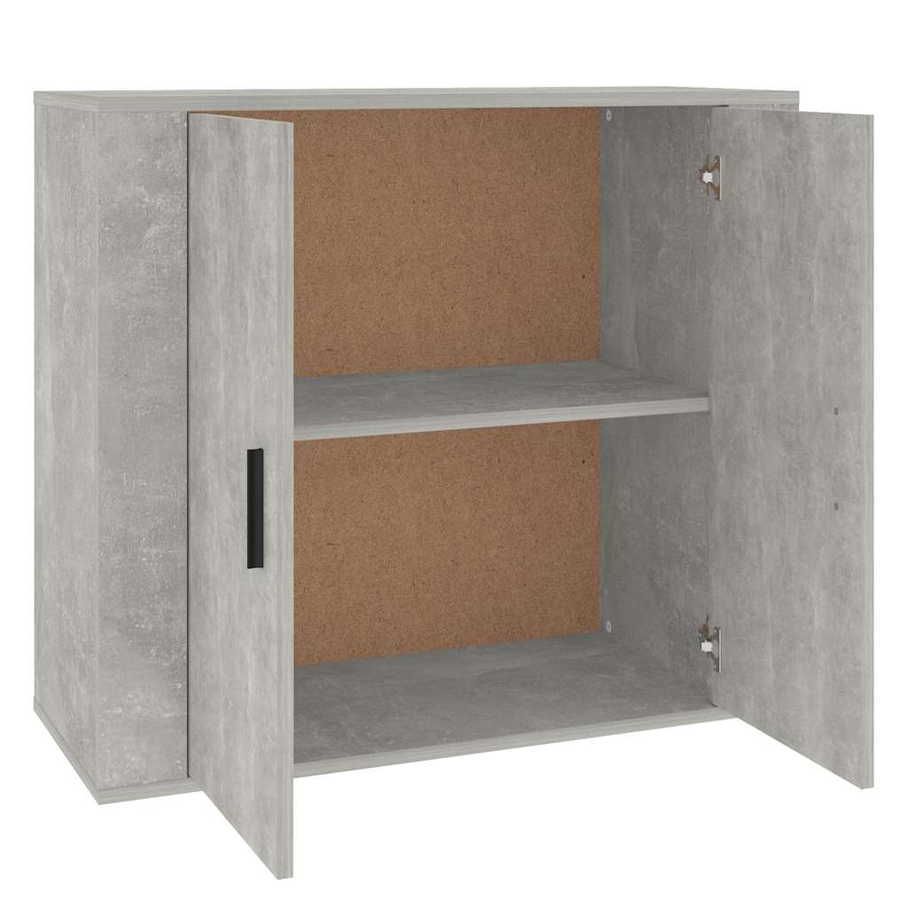 Betonszürke szerelt fa tálalószekrény 80x33x70 cm 4