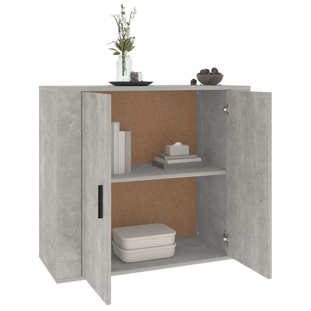 Betonszürke szerelt fa tálalószekrény 80x33x70 cm 6
