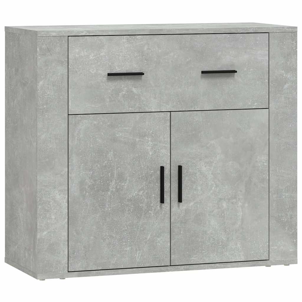 Betonszürke szerelt fa tálalószekrény 80x33x70 cm 2