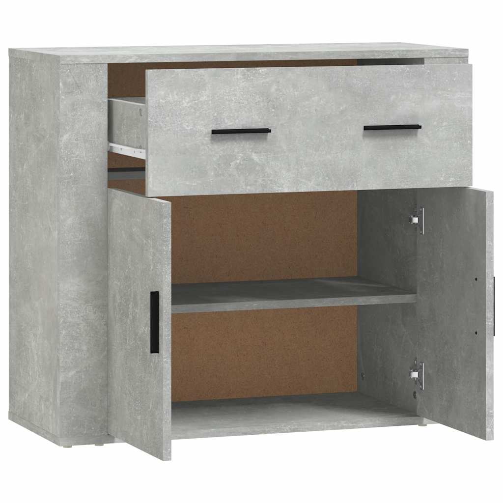 Betonszürke szerelt fa tálalószekrény 80x33x70 cm 4