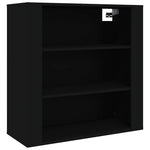 Fekete szerelt fa faliszekrény 80x33x80 cm 2