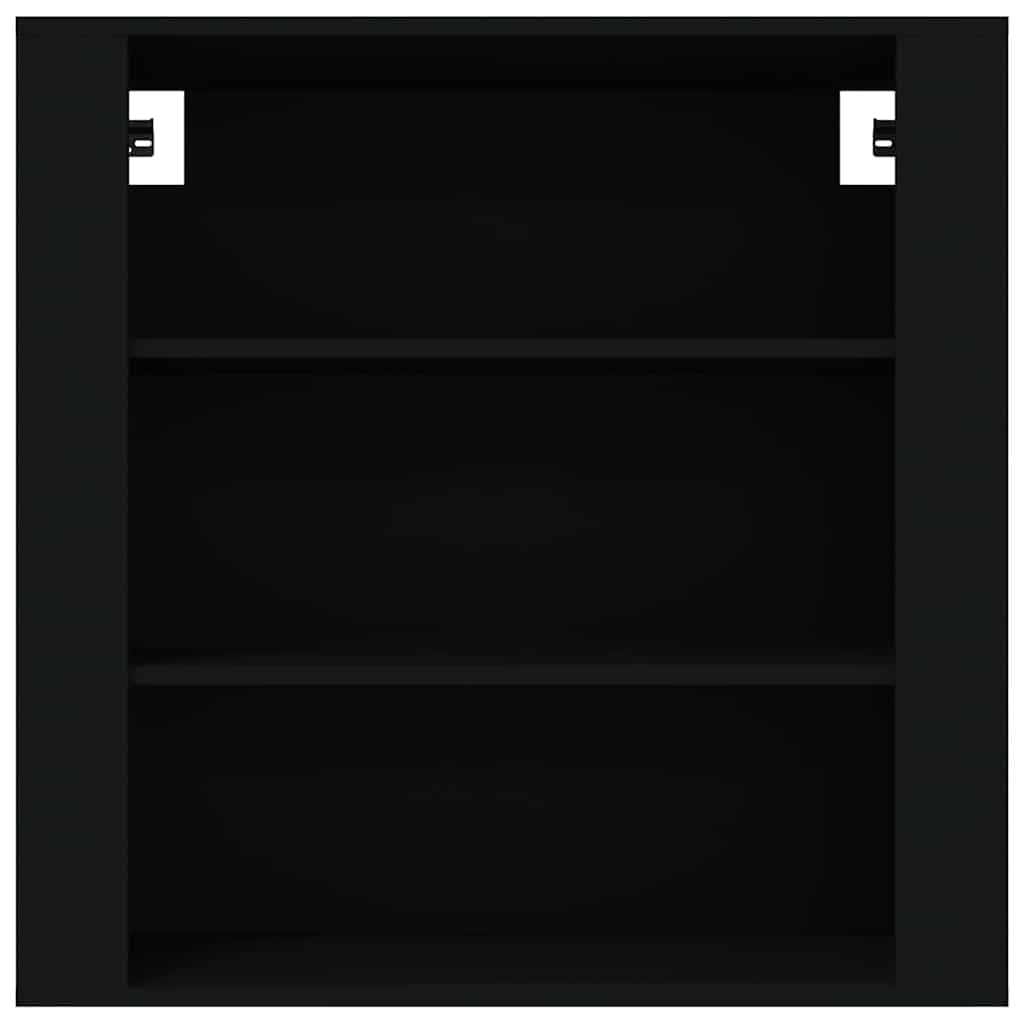 Fekete szerelt fa faliszekrény 80x33x80 cm 3