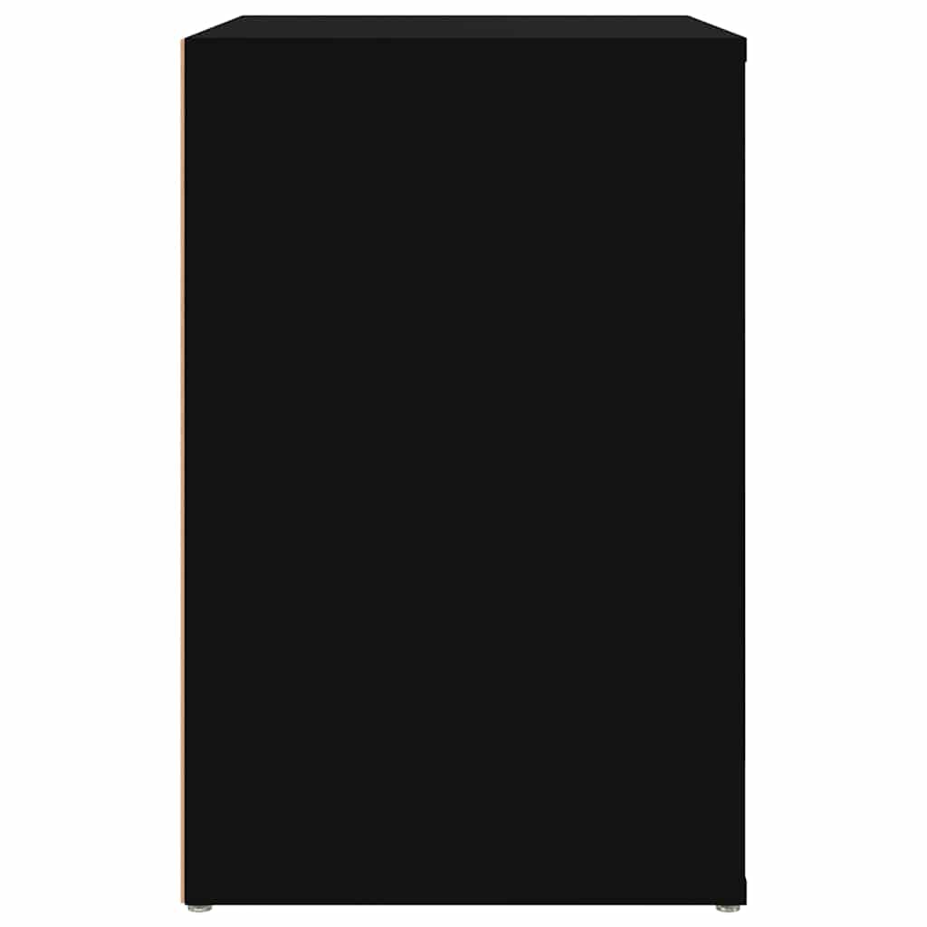 Fekete szerelt fa cipősszekrény 130x35x54 cm 7