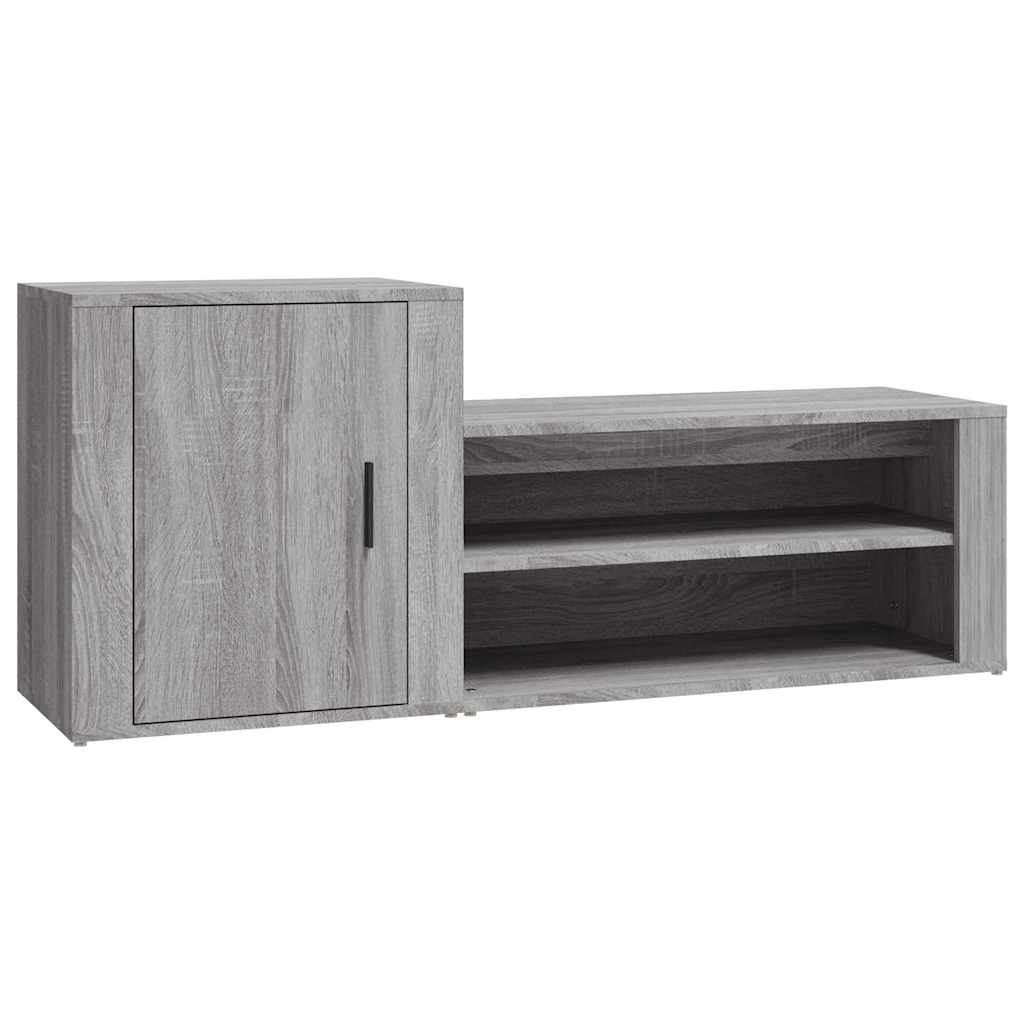 Szürke sonoma színű szerelt fa cipősszekrény 130 x 35 x 54 cm 2
