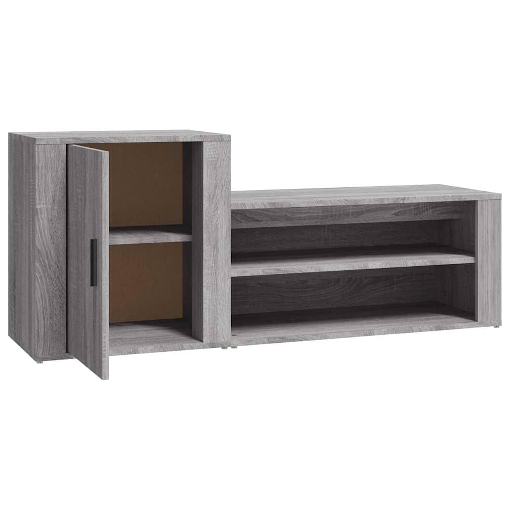 Szürke sonoma színű szerelt fa cipősszekrény 130 x 35 x 54 cm 5