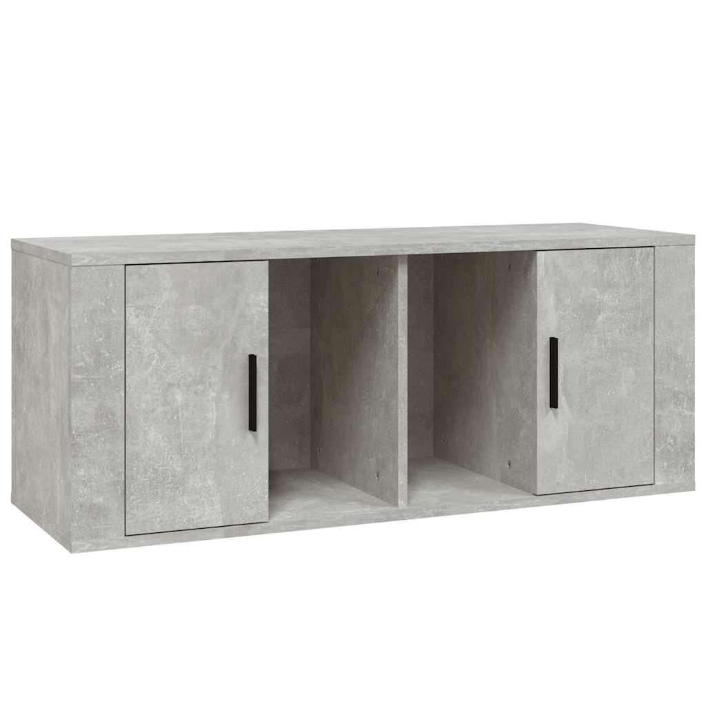 Betonszürke szerelt fa TV-szekrény 100x35x40 cm 2