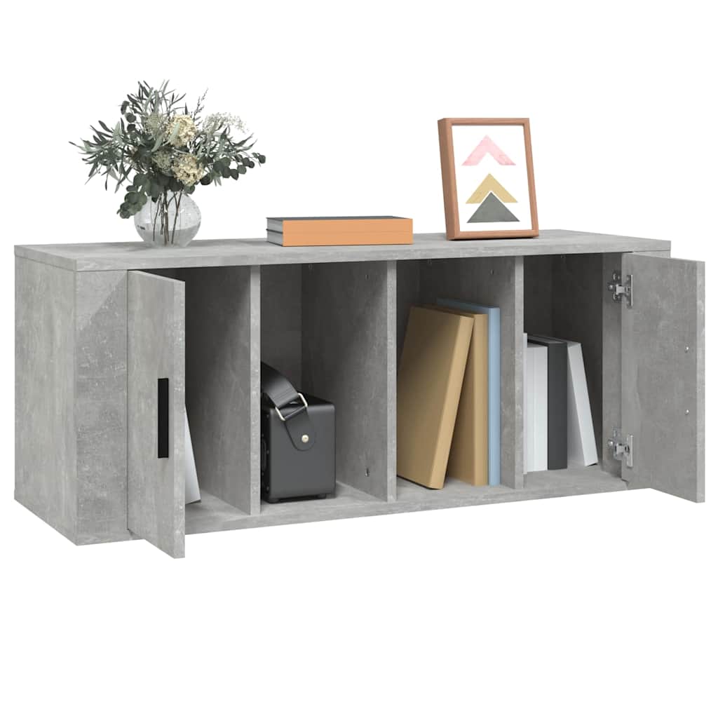 Betonszürke szerelt fa TV-szekrény 100x35x40 cm 4