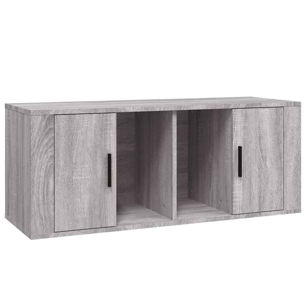 Szürke sonoma színű szerelt fa TV-szekrény 100 x 35 x 40 cm 2