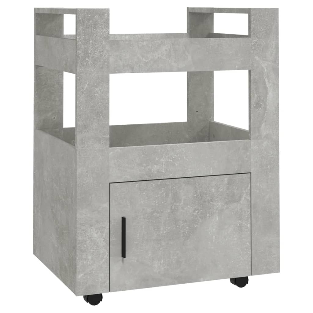 Betonszürke szerelt fa zsúrkocsi 60 x 45 x 80 cm 2